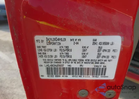 2004 Jeep Liberty Sport z USA, uszkodzony, nr VIN 1J4GL48K24W230297